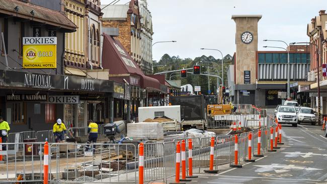 Progress of Russell Street revamp as Toowoomba Regional Council undertakes work to revitalise the historic street. Picture: Kevin Farmer