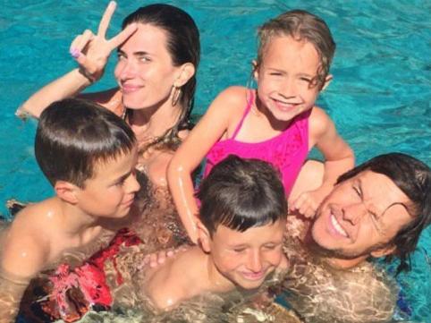 Mark Wahlberg with wife Rhea Durham and their kids. Picture: Instagram
