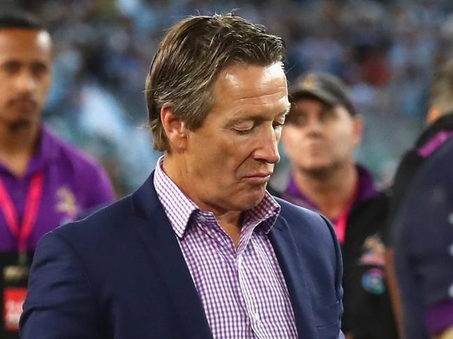 SYDNEY, AUSTRALIA - OCTOBER 02:  Storm coach, Craig Bellamy looks dejected after the 2016 NRL Grand Final match between the Cronulla Sutherland Sharks and the Melbourne Storm at ANZ Stadium on October 2, 2016 in Sydney, Australia.  (Photo by Ryan Pierse/Getty Images)