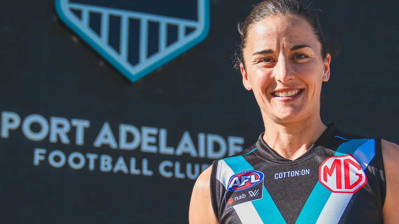 Ange Foley will play her first game for Port Adelaide in season seven of the AFLW. Picture: Port Adelaide FC.