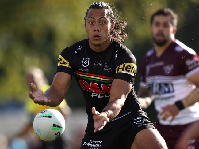 Penrith star Stephen Crichton keen to bring the “energy” for the Blues alongside teammate Jarome Luai. Photo: Matt Blyth/Getty Images.