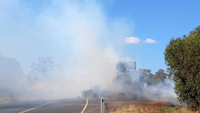 hay fire north of Bell. Picture: Shannon Hardy