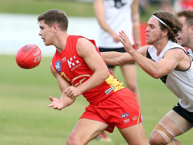 Round 11 NEAFL game between the Southport Sharks and Gold Coast Suns at Fankhauser Reserve. Photo of Connor Budarick. Photo by Richard Gosling