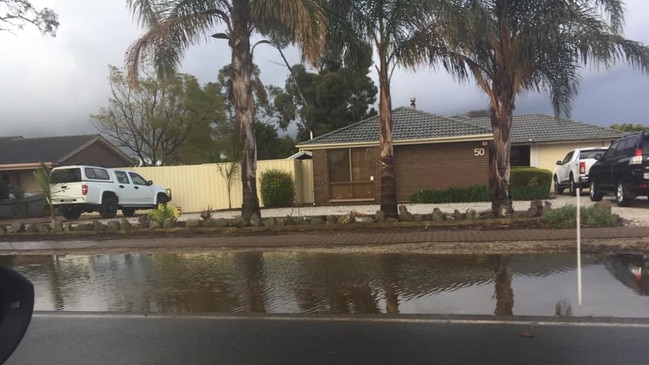 A flooded Fradd Road, Angle Vale. Picture: Supplied