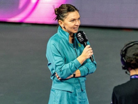 Simona Halep became visibly emotional. Photo: X, Christopher Clarey.