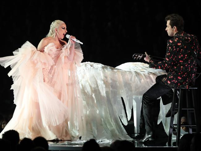 Lady Gaga and Mark Ronson perform onstage during the 60th Annual GRAMMY Awards at Madison Square Garden on January 28, 2018 in New York City. Picture: Getty
