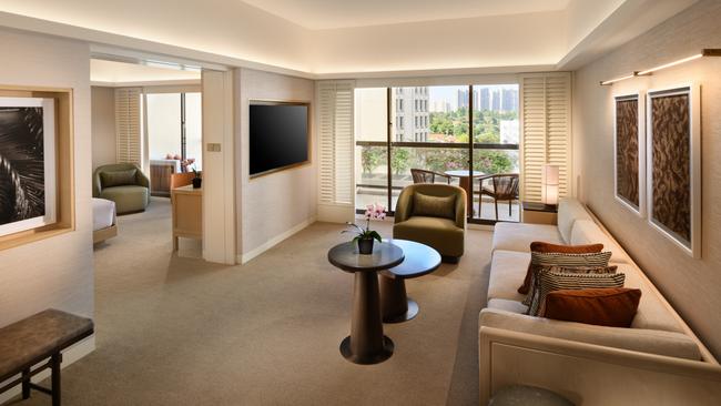 The living room of a deluxe suite.