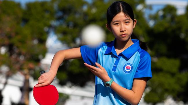 Alice Lee hits the ball. Picture: Jordan Shields