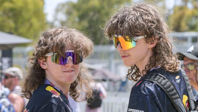 Flynn and Jack Price vying for best mullet at the VALO Adelaide 500, DECEMBER 4, 2022: Picture: Brenton Edwards