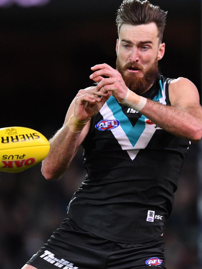 Charlie Dixon of the Power during the Round 18 loss to the Giants at Adelaide Oval. Picture: AAP Image/David Mariuz