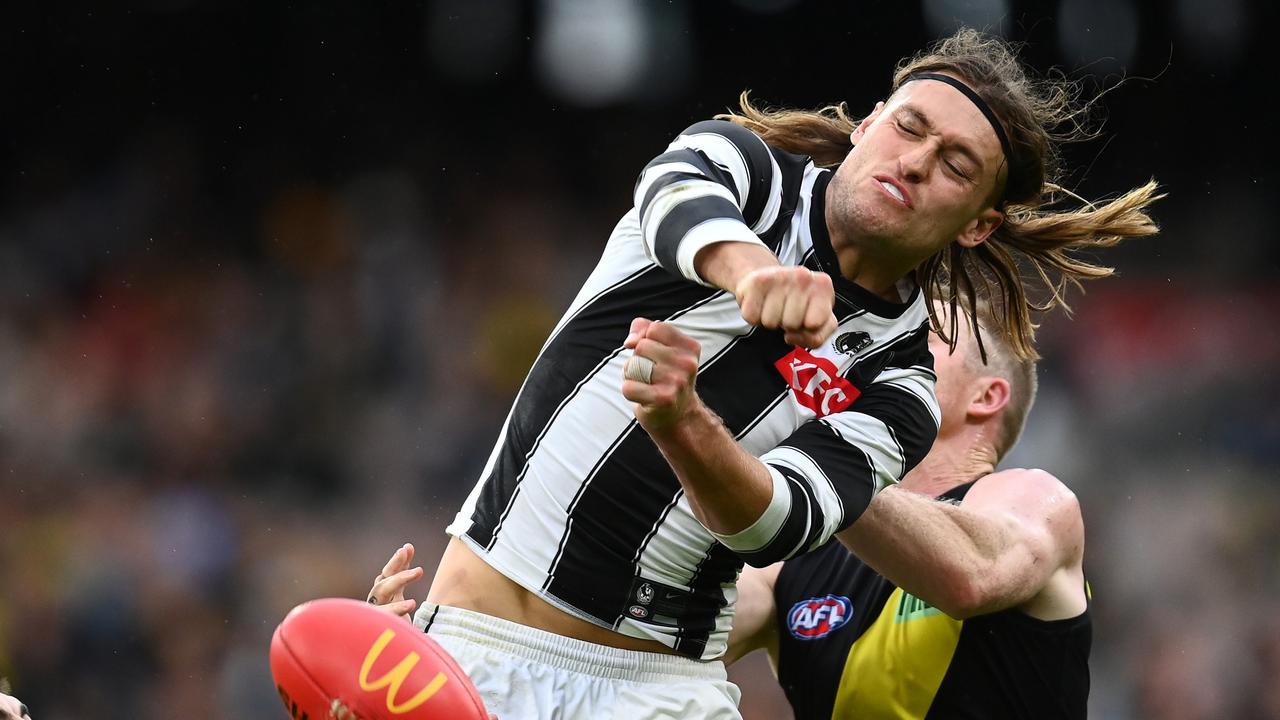 Darcy Moore of the Magpies. Photo by Quinn Rooney/Getty Images