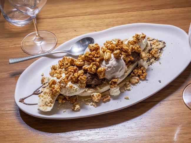 The signature Coast banana split dessert. Picture: John Wilson