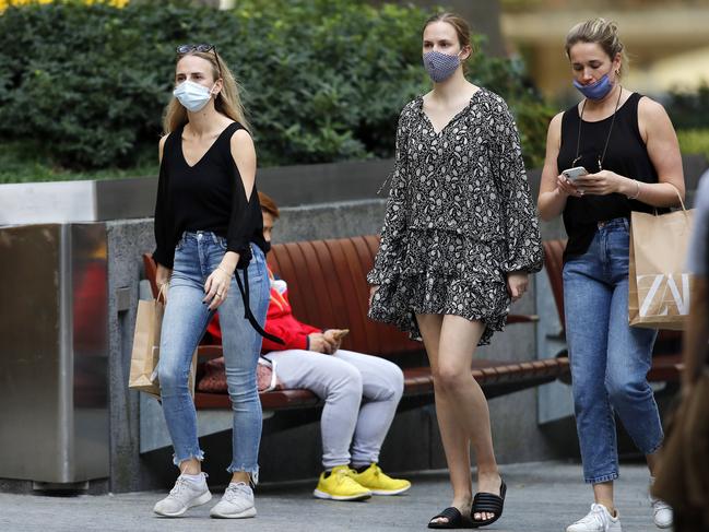 Shoppers wear masks because of Covid restrictions