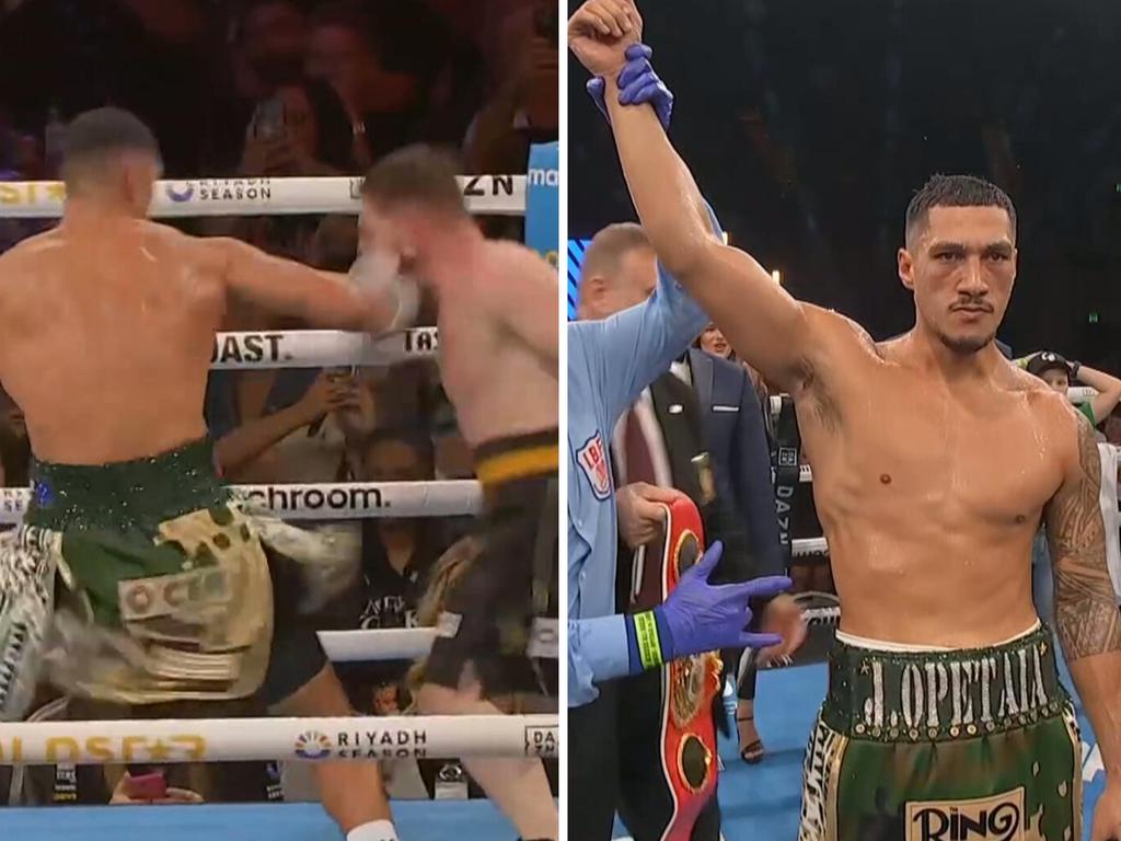 Jai Opetaia retained his world titles on the Gold Coast.