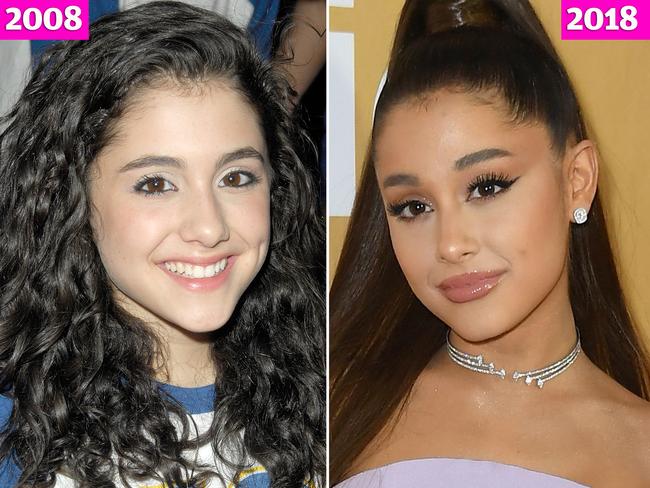 Ariana a decade apart. Picture: Getty