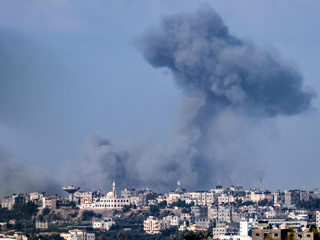 This picture taken from Israel's southern city of Sderot shows smoke billowing over the northern Gaza Strip.