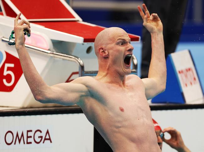 TOKYO, JAPAN - AUGUST 25: Rowan Crothers of Team Australia reacts following his Men's 50m Freestyle - S10 Final on day 1 of the Tokyo 2020 Paralympic Games at Tokyo Aquatics Centre on August 25, 2021 in Tokyo, Japan. (Photo by Naomi Baker/Getty Images)