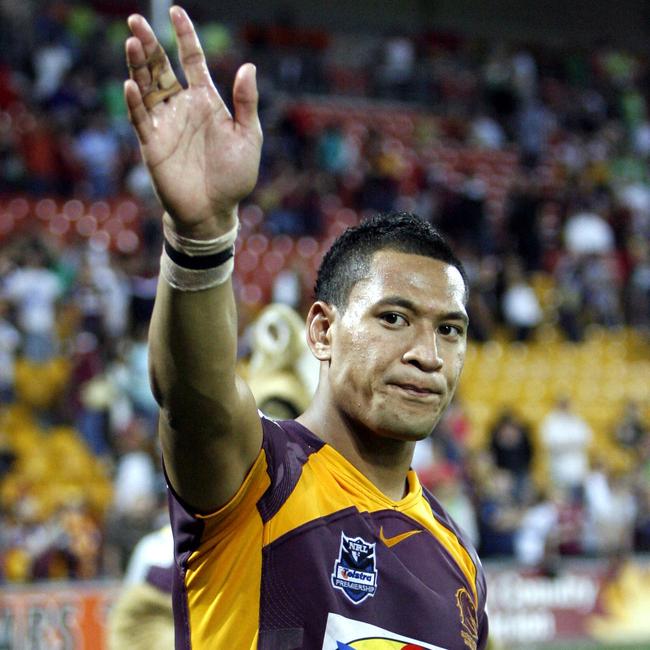 Israel Folau has not played in the NRL since 2010.