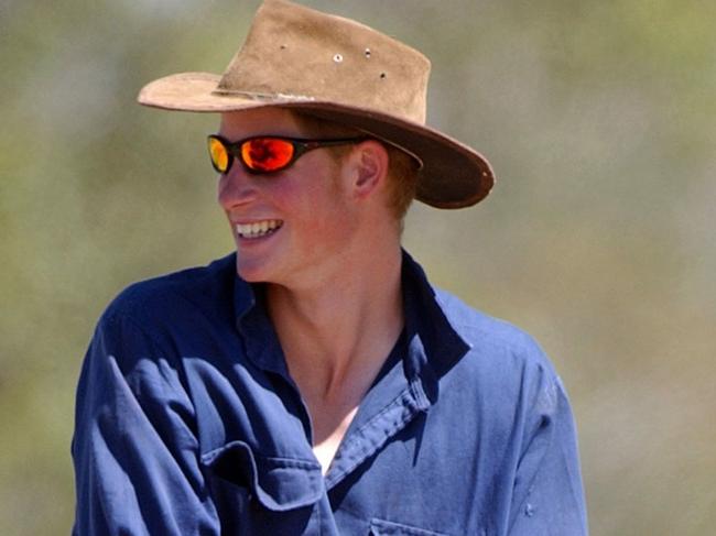 Prince Harry musters cattle. Picture: AP