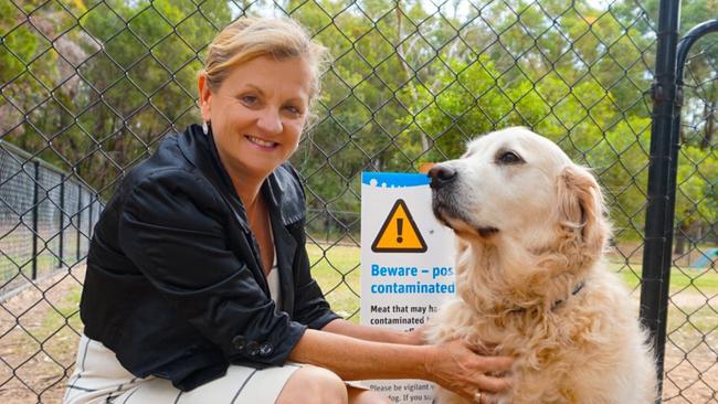 Redlands mayor Karen Williams have declared war on dog baiters. She is pictured with dog Ollie. Picture: Supplied