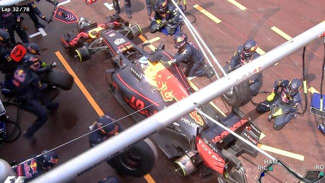 Red Bull weren’t ready when Ricciardo arrived for tyres.