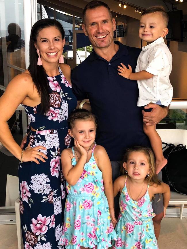 A Facebook family photo of Hannah and Rowan Baxter with their son Trey and daughters Aaliyah Anne (left) and Laianah Grace.