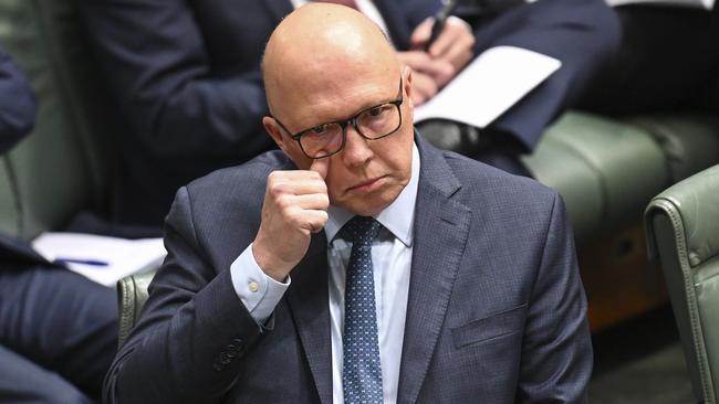 Opposition leader Peter Dutton has been focussed on nuclear reactors recently. Picture: NewsWire / Martin Ollman