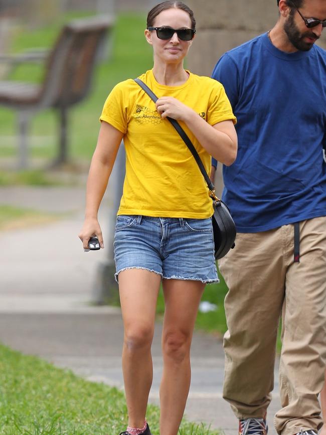 Natalie Portman and her husband, Benjamin Millepied, in Sydney's eastern suburbs. Picture: Backgrid