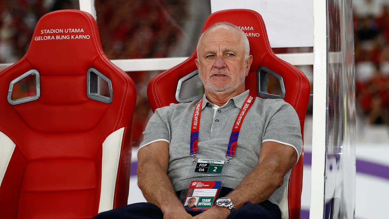 Graham Arnold was said to be out of gas after a 0-0 draw with Indonesia. Picture: Robertus Pudyanto/Getty Images