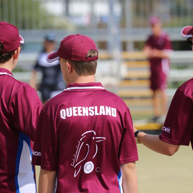 Action from the Australian Schools Super lawn bowls series played at Tweed Heads between Queensland, NSWCHS and Victoria. Picture: BOWLS QLD