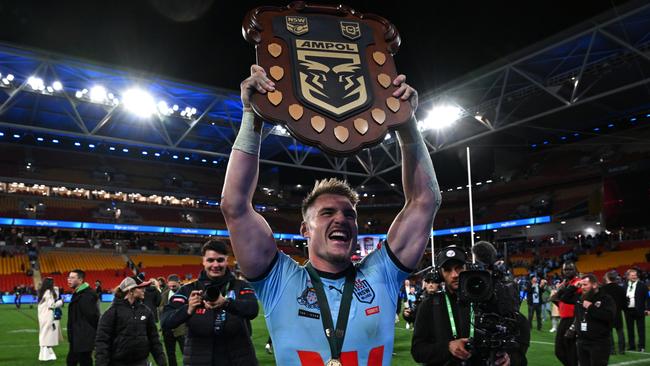 Crichton was last year’s player of the series as the Blues won 2-1 after game three at Suncorp Stadium. Picture: Bradley Kanaris/Getty Images.