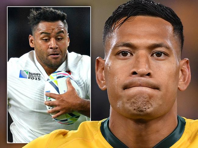 Israel Folau and (inset) Billy Vunipola.