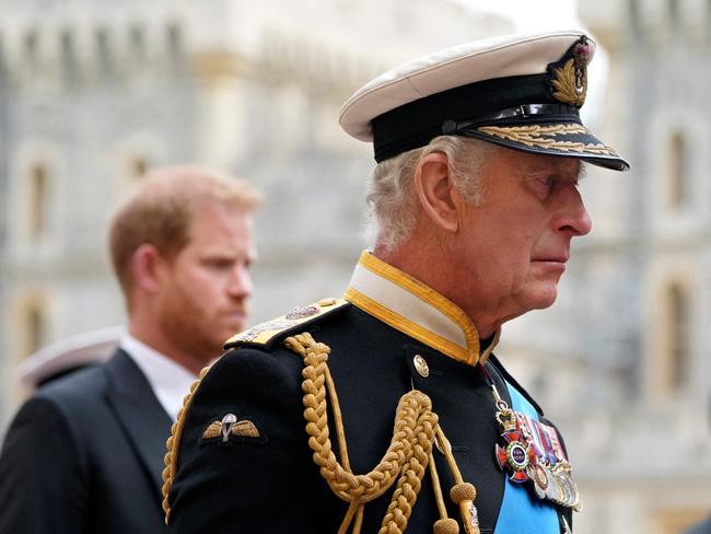 Prince Harry, Duke of Sussex, and King Charles III. Picture: AFP