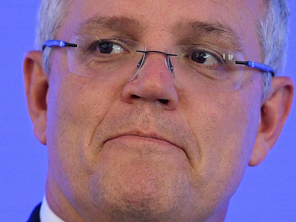 Australian Prime Minister Scott Morrison gives the keynote address during Asia Society Australia's Asia Briefing Live conference, Sydney, Thursday, November 1, 2018. (AAP Image/Dan Himbrechts) NO ARCHIVING