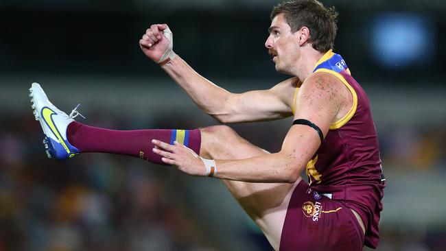 Joe Daniher finished with four goals for the match. Picture: AFL Photos/via Getty Images