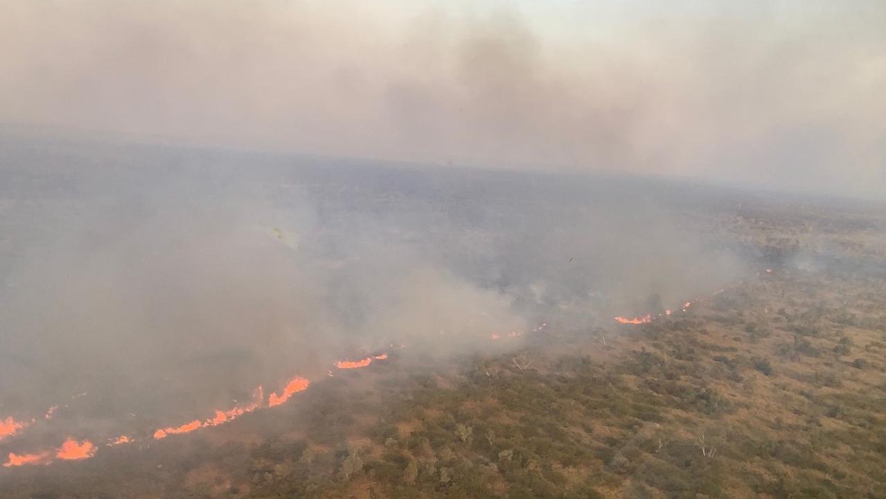 The huge Barkly fire has continued to burn since August, now burning through an area half the size of Tasmania. Picture: Bushfires NT