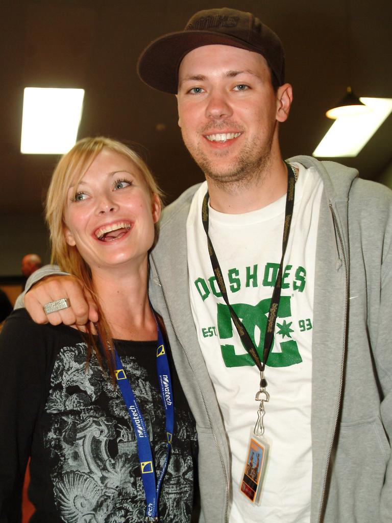 Matt Lambert from Hilltop Hoods with Carlie Pisters at Big Day Out after-party at Sugar Nightclub in 2006.