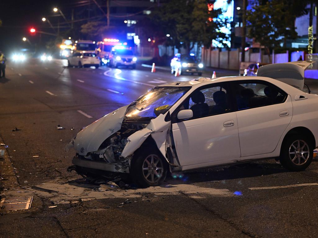 Greens MP Amy MacMahon has been left in hospital following a two-vehicle crash at Kangaroo Point on Monday night. Lyndon Mechielsen/Courier Mail