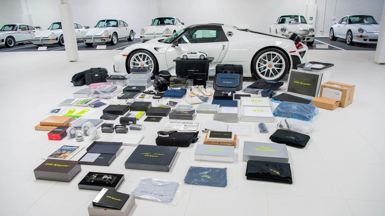 The 2015 Porsche 918 “Weissach” Spyder and a few other trinkets on offer from the White Collection.