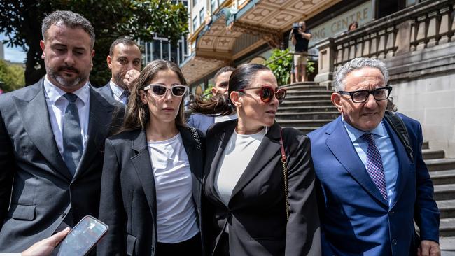 Ms Nassif’s lawyer Greg Stanton (right) and her supporters at court. Picture: Darren Leigh Roberts