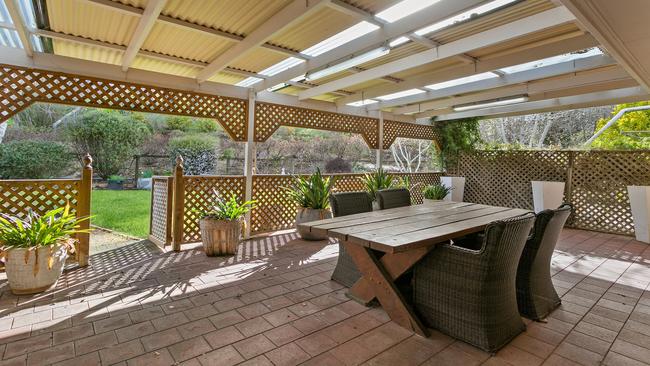 The outdoor entertaining area.