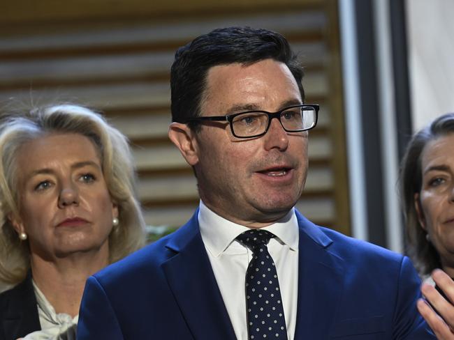 CANBERRA, AUSTRALIA, NewsWire Photos. SEPTEMBER 9, 2023: Nationals Senator for Victoria, Senator Bridget McKenzie, Deputy Leaderof the National Party, Senator Perin Davey and Leader of the National Party, David Littleproud  at The Nationals' 2023 Federal Conference in Canberra. Picture: NCA NewsWire / Martin Ollman