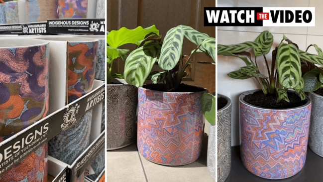 Bunnings selling Indigenous art plant pots