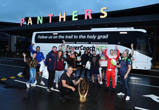 Corey Parker with KFC SuperCoach fans at Panthers Leagues Club. Photo: Brett Costello