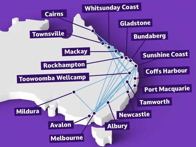 Bonza’s full network routes.