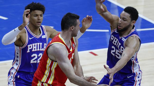 Matisse Thybulle and Ben Simmons were once teammates in Philadelphia. Picture: Getty Images