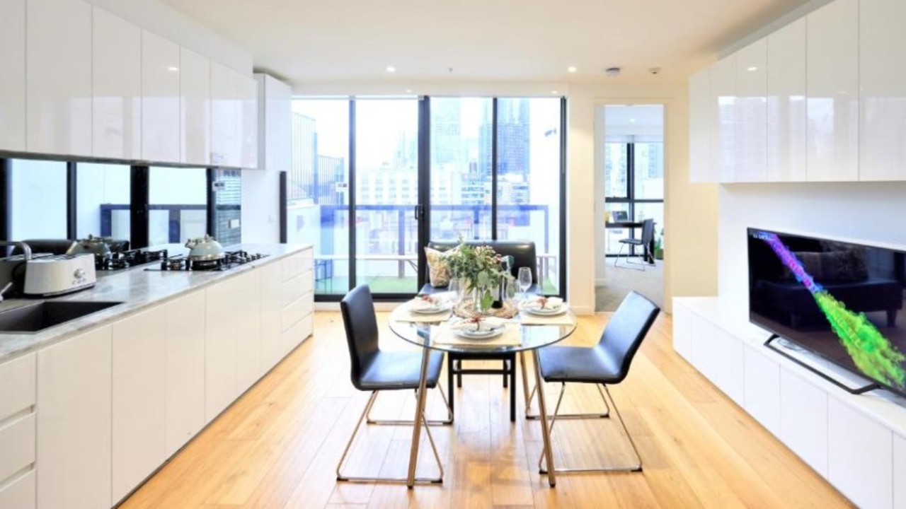 The apartment appeared clean and modern in its booking.com advertisement. Picture: booking.com