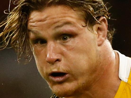 CARDIFF, WALES - SEPTEMBER 23: Michael Hooper of Australia in action during the 2015 Rugby World Cup Pool A match between Australia and Fiji at Millennium Stadium on September 23, 2015 in Cardiff, United Kingdom. (Photo by Stu Forster/Getty Images)