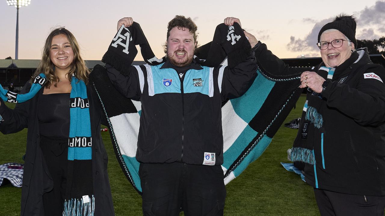 Michaella Thompson, Zack Miller, and Cheryl Bartlett at Alberton Oval. Picture: Matt Loxton [0416149057]