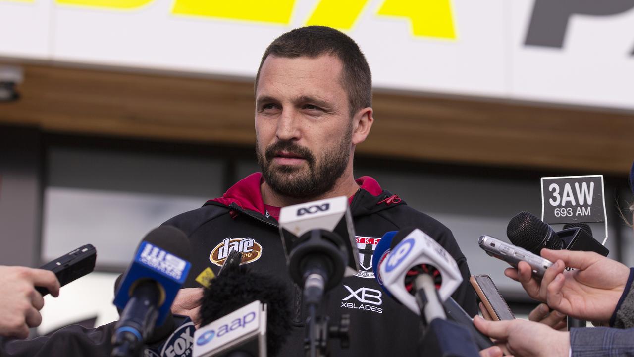 Jarryn Geary spoke to the media after Alan Richardson’s sacking. Picture: AAP Images